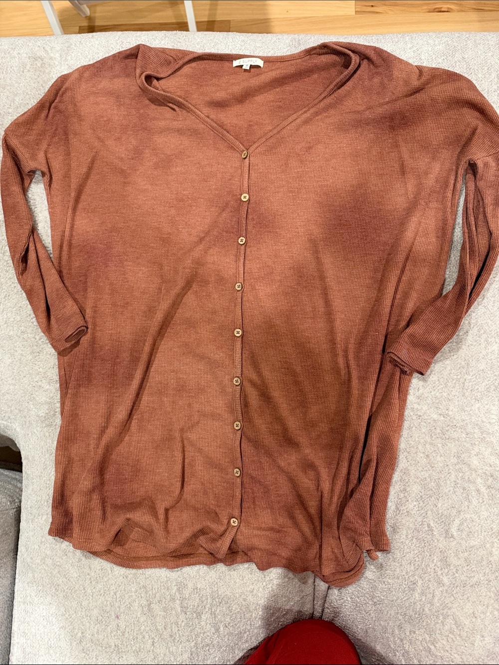 Z Supply Rust Brown Lightweight Button-Down Dress